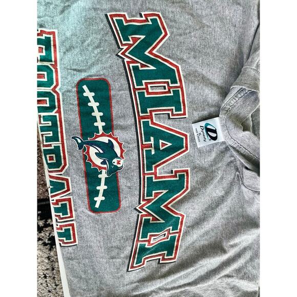 VINTAGE DYNASTY MIAMI DOLPHINS 
T-SHIRT SIZE XL FOOTBALL RARE 1996 ICONIC - Picture 8 of 12